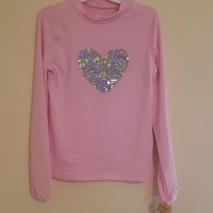 Girls Cat & Jack Pink Swim Rash Guard Size 7/8 NWT